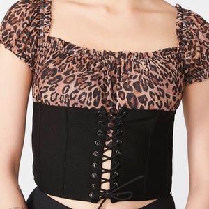 I AM GIA leopard cheetah corset rhia top